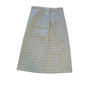 1960's Maci Skirt White Plaid Green Size S. Labeled 13/14 Pin Up Dacron Easter